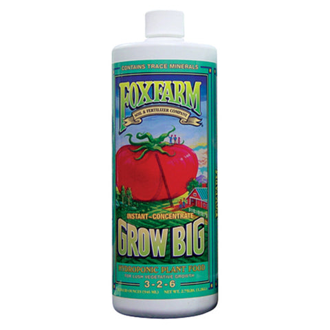 FoxFarm Nutrient / Additive Grow Big Hydroponic 1 Quart Bottle 26953