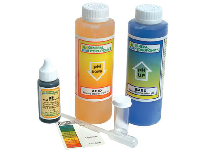 General Hydroponics pH Test & Adjustment Kit pH-Up pH-Down Set 28204