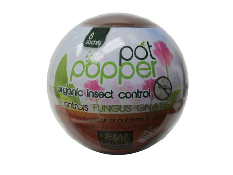 Pot Popper Pro Nematodes for Fungus Gnat Control 8 Pouches Per Globe