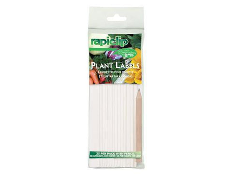 Luster Leaf Plant Labels Stakes 6" White 25/pack w/Pencil