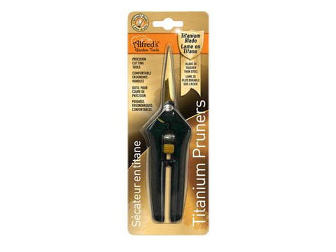 Alfred's Scissors - Spring-Loaded Garden Pruner Tool - Regular Titanium Straight Blade 24725